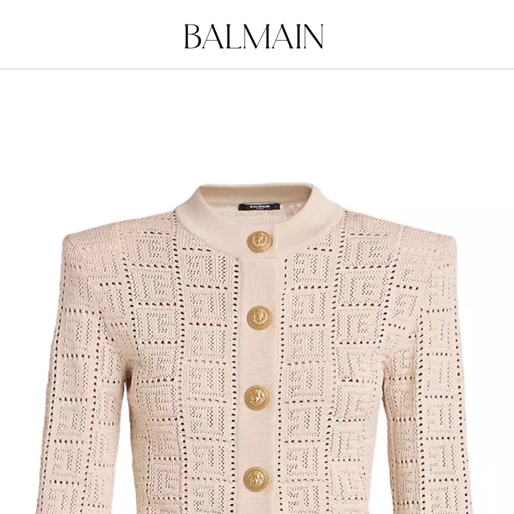 Brand New Balmain - Monogram Knit Cardigan